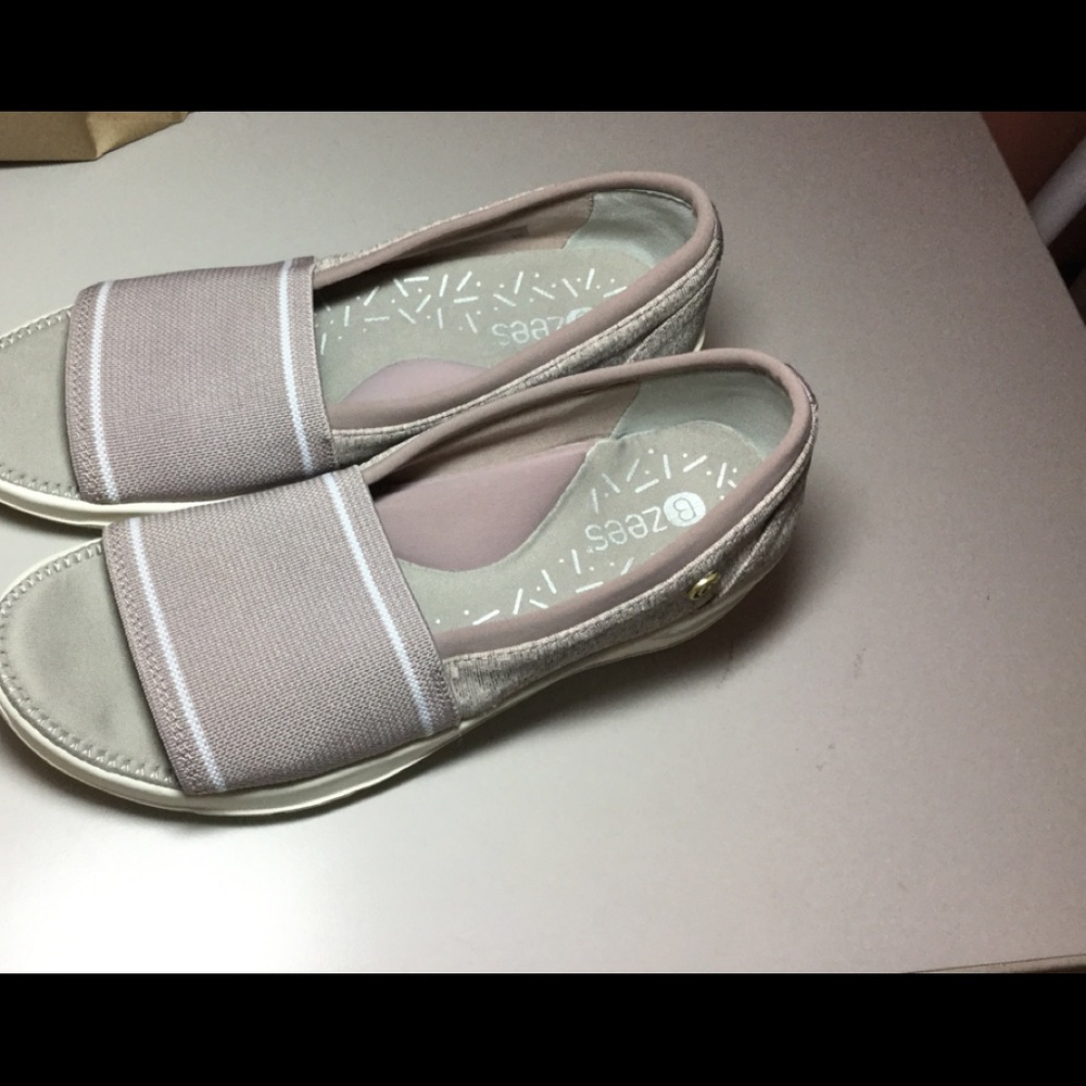 Purple and White Slip-On Shoes